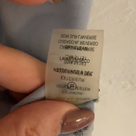 Karl Lagerfeld Blouse Sleeveless Button Up w/Pearl Accents, Size S, Light Blue - Picture 7 of 7